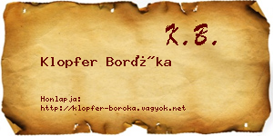 Klopfer Boróka névjegykártya